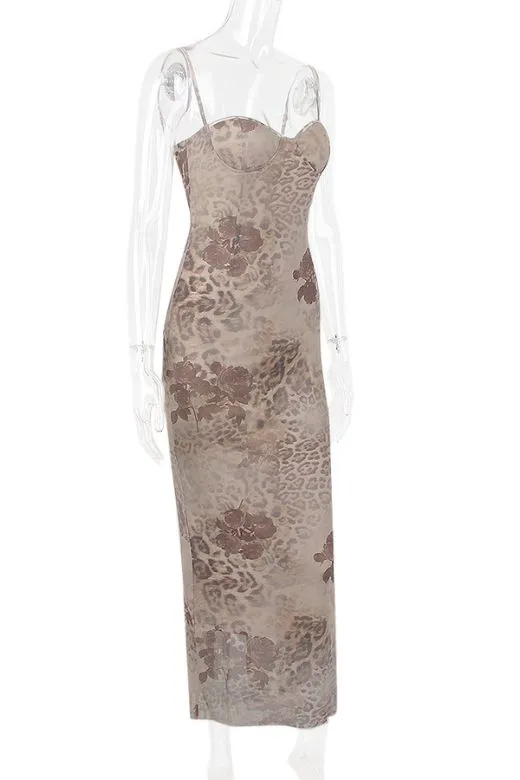 Harmony Bodycon Midi Dress - Nude