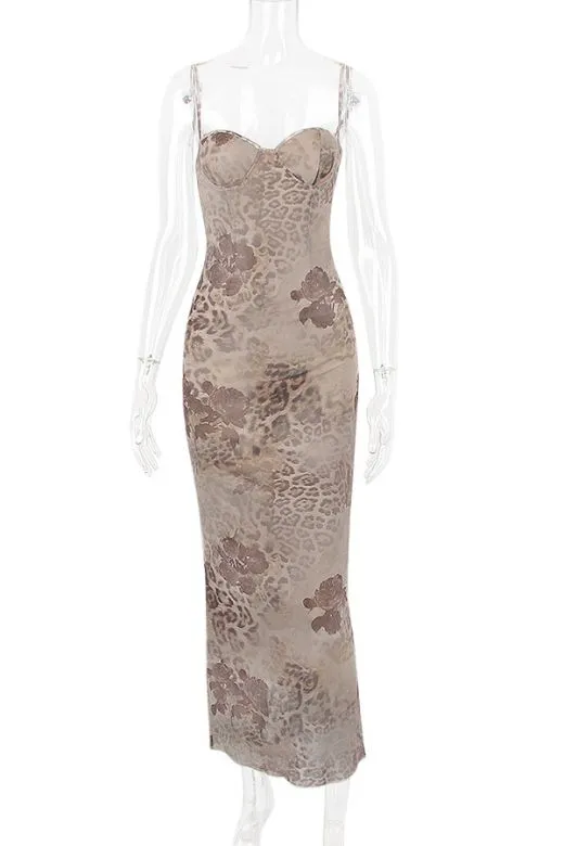 Harmony Bodycon Midi Dress - Nude