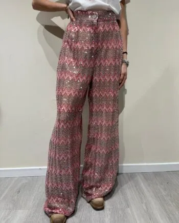 High waist sequin trouser