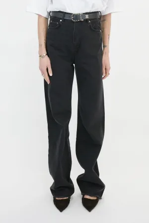 JAINE LOOSE STRAIGHT JEANS IN FADED BLACK
