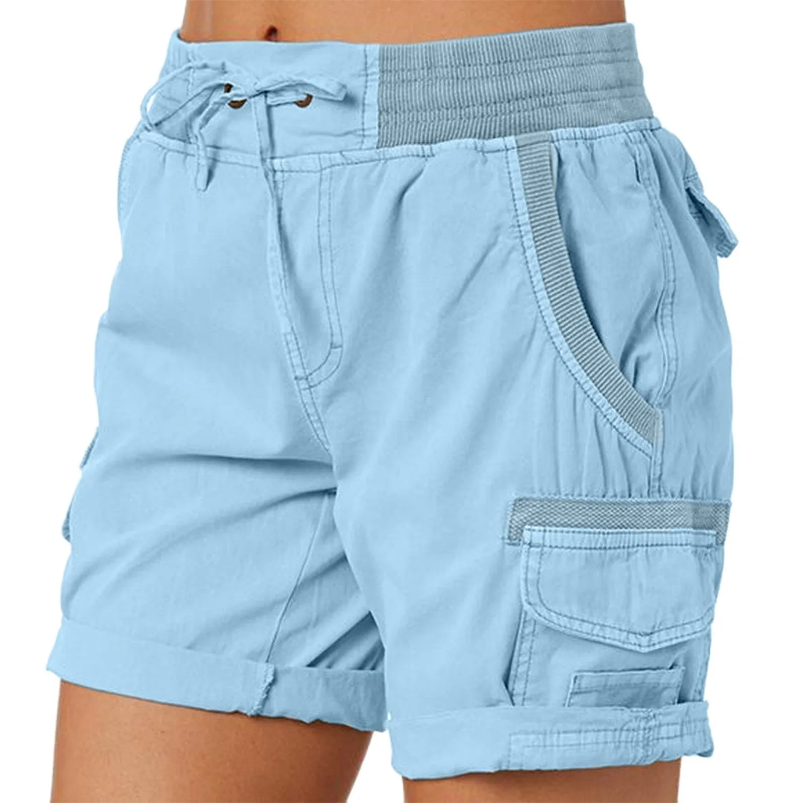 JAYCOSIN Classic Cargo Elastic Waist Shorts