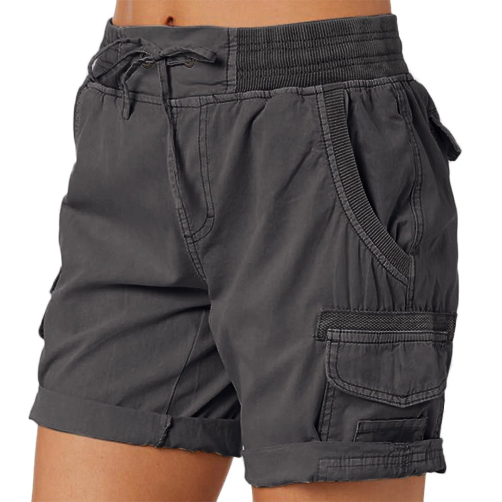 JAYCOSIN Classic Cargo Elastic Waist Shorts