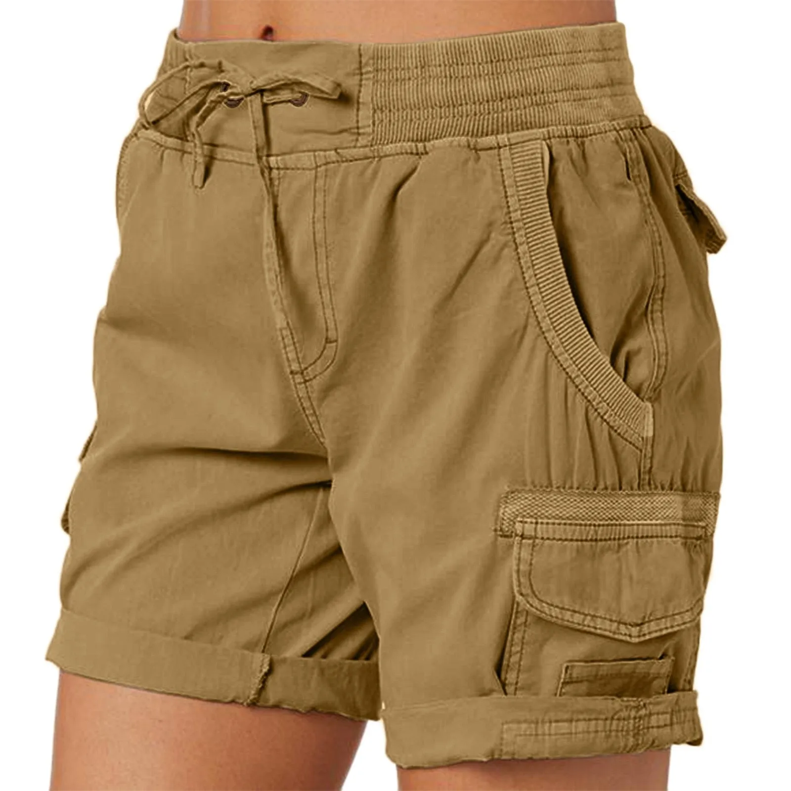JAYCOSIN Classic Cargo Elastic Waist Shorts