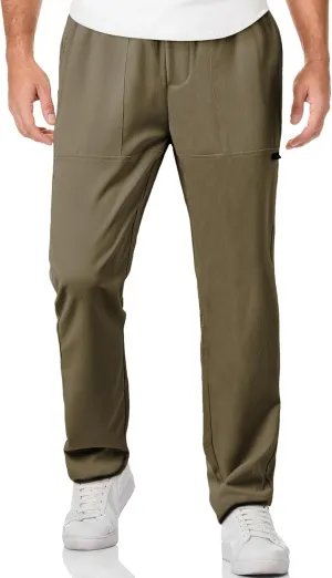 JMIERR Mens Casual Lightweight Pants Stretch Elastic Waist Drawstring Jogging Sweatpants Pants