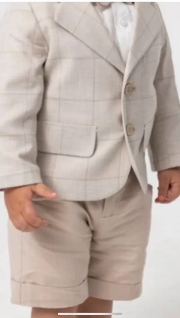 Kiddie Couture Beige Linen Jacket