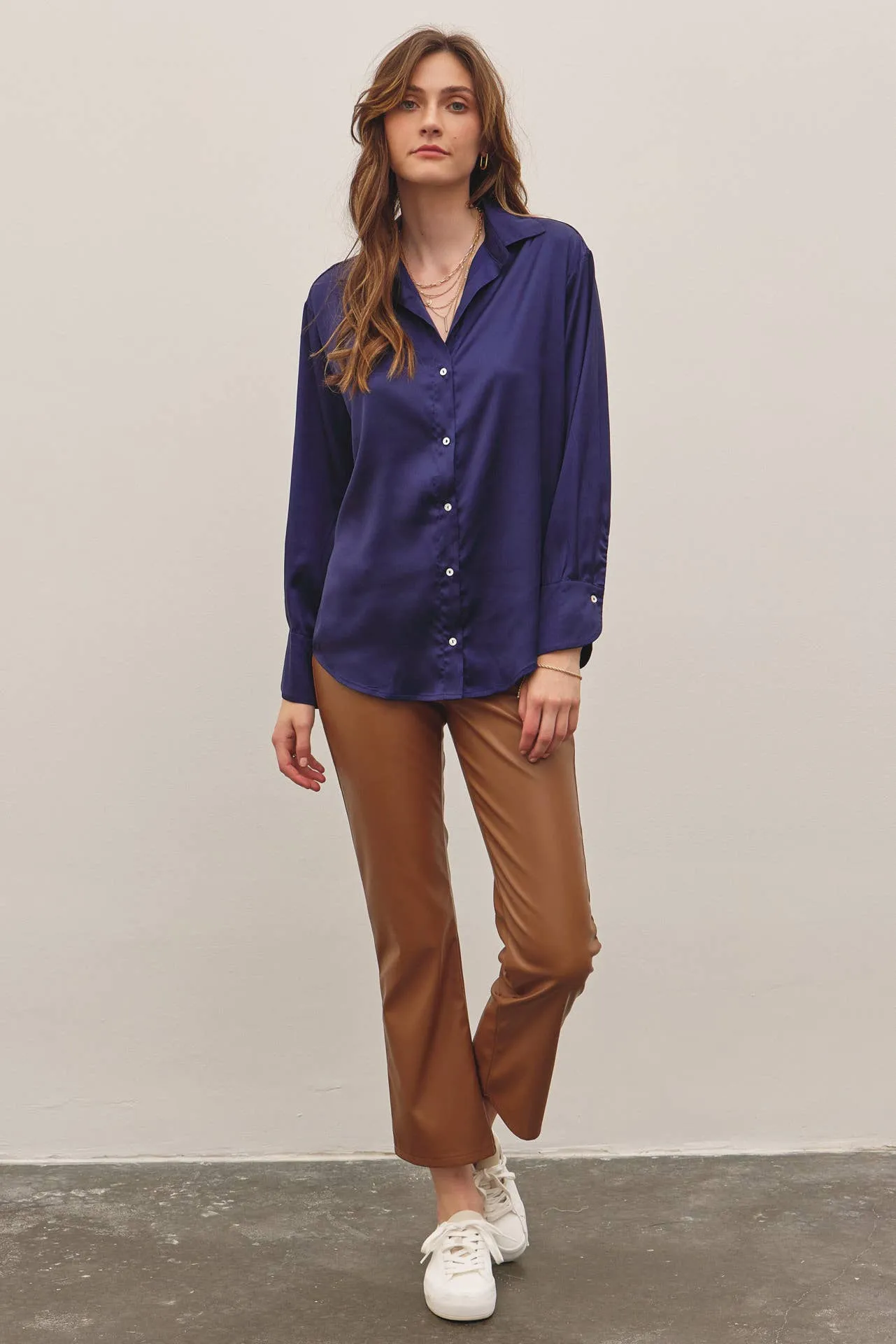 Kiss Me At Midnight Satin Shirt