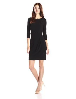 Lark & Ro Women's 3/4 Sleeve Ruched-Jersey Sheath Dress