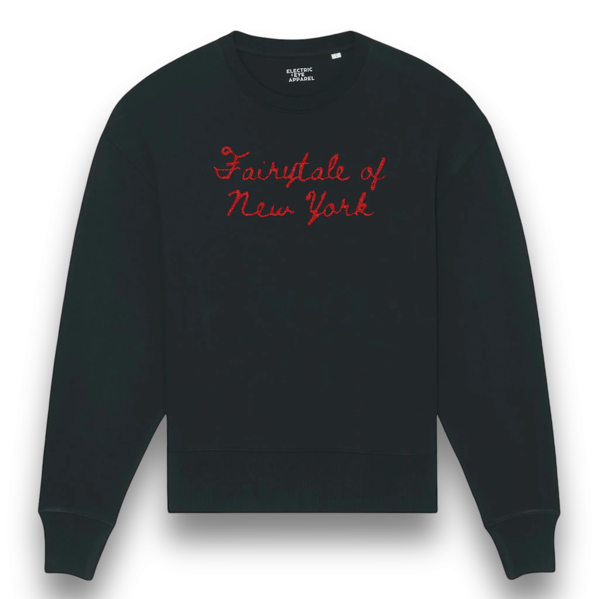 Limited Edition 'FAIRYTALE OF NEW YORK' glitter embroidered organic unisex oversized 'radder' sweatshirt
