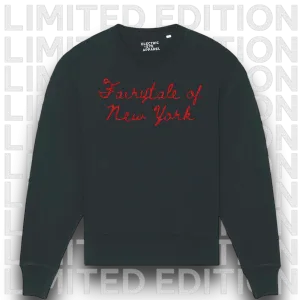 Limited Edition 'FAIRYTALE OF NEW YORK' glitter embroidered organic unisex oversized 'radder' sweatshirt