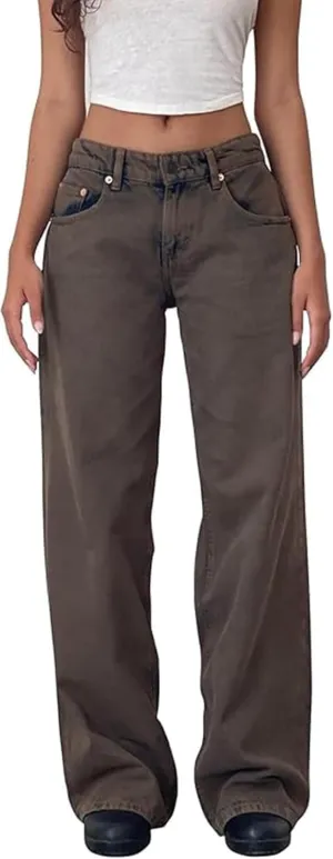 Low Rise Baggy Jeans for Women,Mom Jeans Baggy Jeans Wide Leg Denim Pants Loose Fit Boyfriend Fashion Y2k Outfits 2025