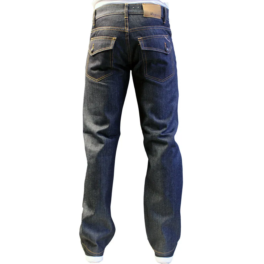 Lrg Grass Roots True Straight Flap Pocket Jeans Raw Dark Indigo
