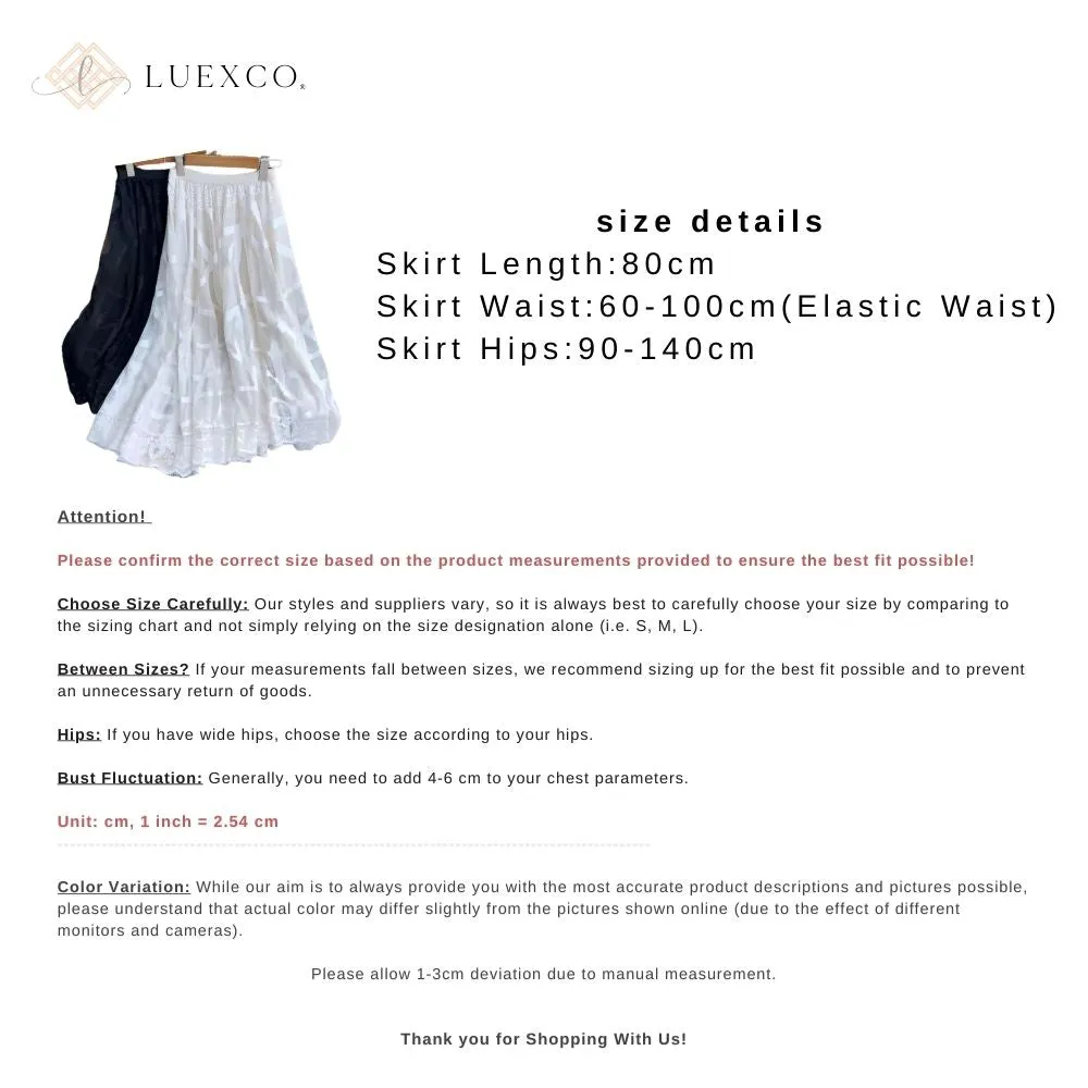 Luexco Mesh Lace Whimsy Embroidered Skirt