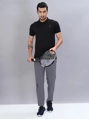 Men Self Design Slim Fit Polo T-shirt with VENTMESH