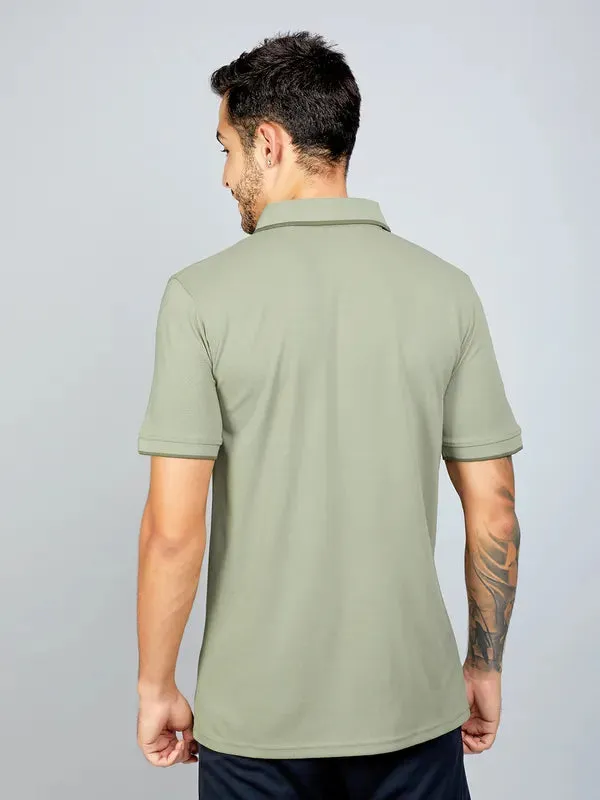 Men Solid Slim Fit Polo T-shirt with TECHNO COOL 