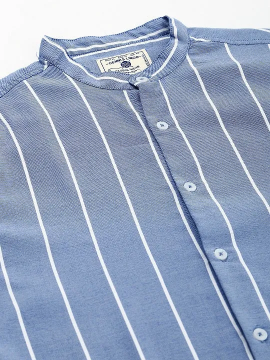 Men's Blue Slim Fit  Casual Shirt