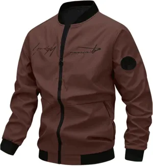 Men's Bomber Jacket Fashion Stylish Lightweight Windbreaker Casual Spring Fall Jackets for Men with Pockets