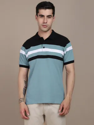 Men's Colorblock Polo Collar T-shirt
