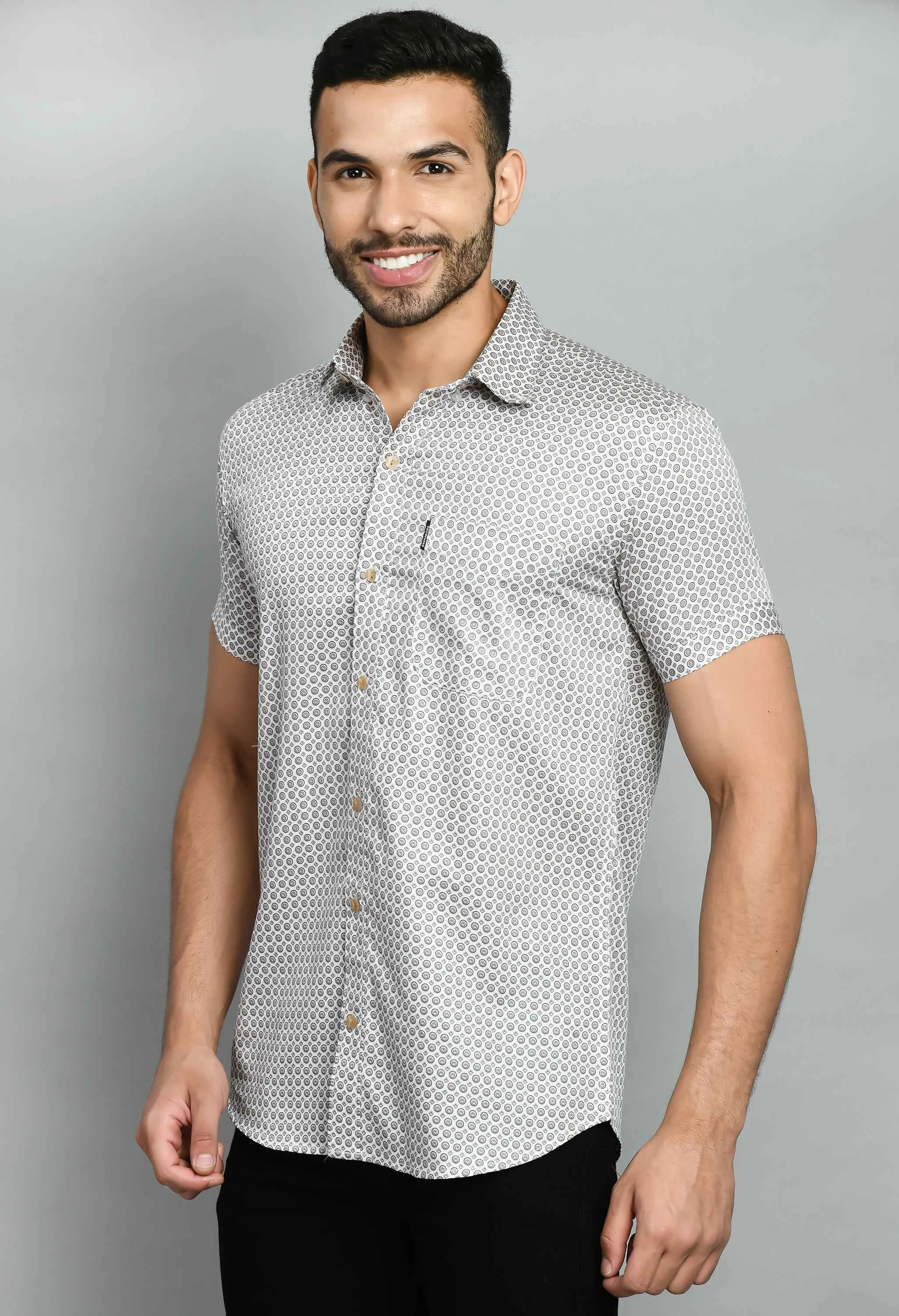 Men's Smart Fit Printed Cotton Shirt