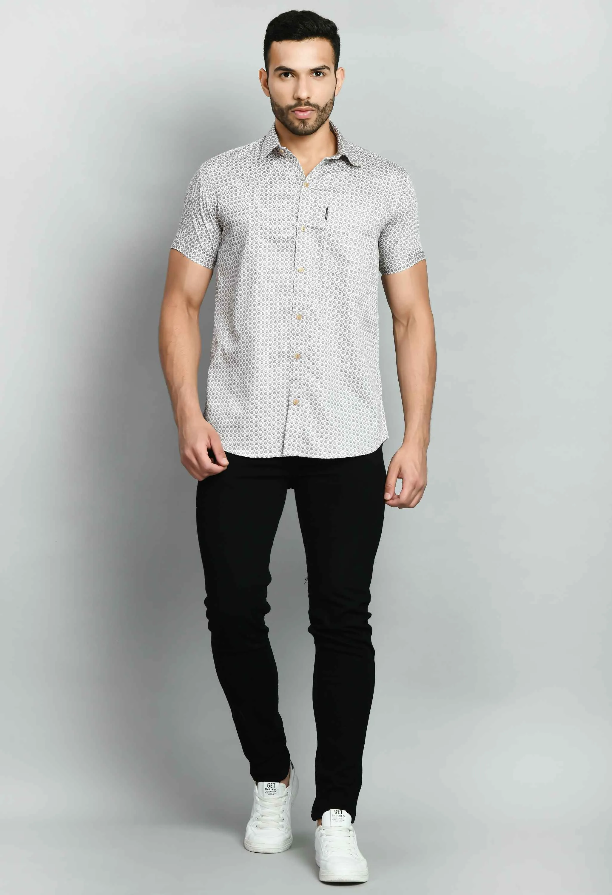 Men's Smart Fit Printed Cotton Shirt