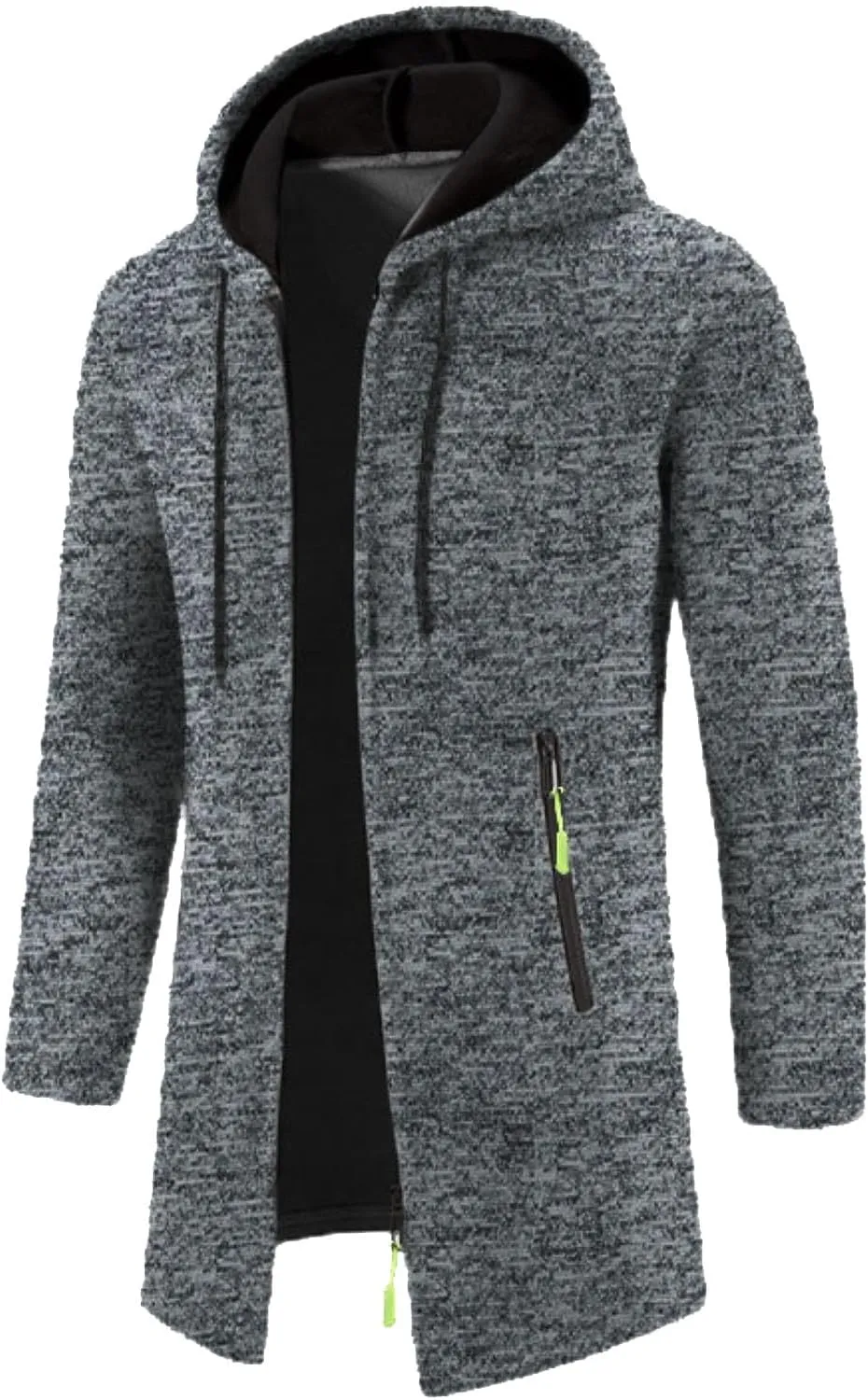 Men's Thicken Hooded Cardigan Sweater 2023 Winter Thermal Sweaters Coat Full Zip Quilted Jacket Business Casual Knit Outwear