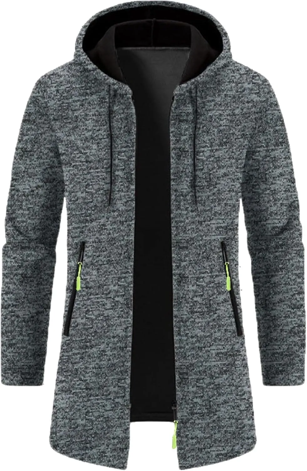 Men's Thicken Hooded Cardigan Sweater 2023 Winter Thermal Sweaters Coat Full Zip Quilted Jacket Business Casual Knit Outwear