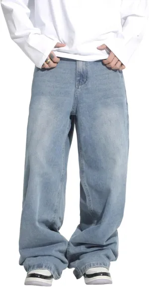 Men's Y2K Hip Hop Street Jeans Gothic Baggy Jeans Wide Leg Denim Pants