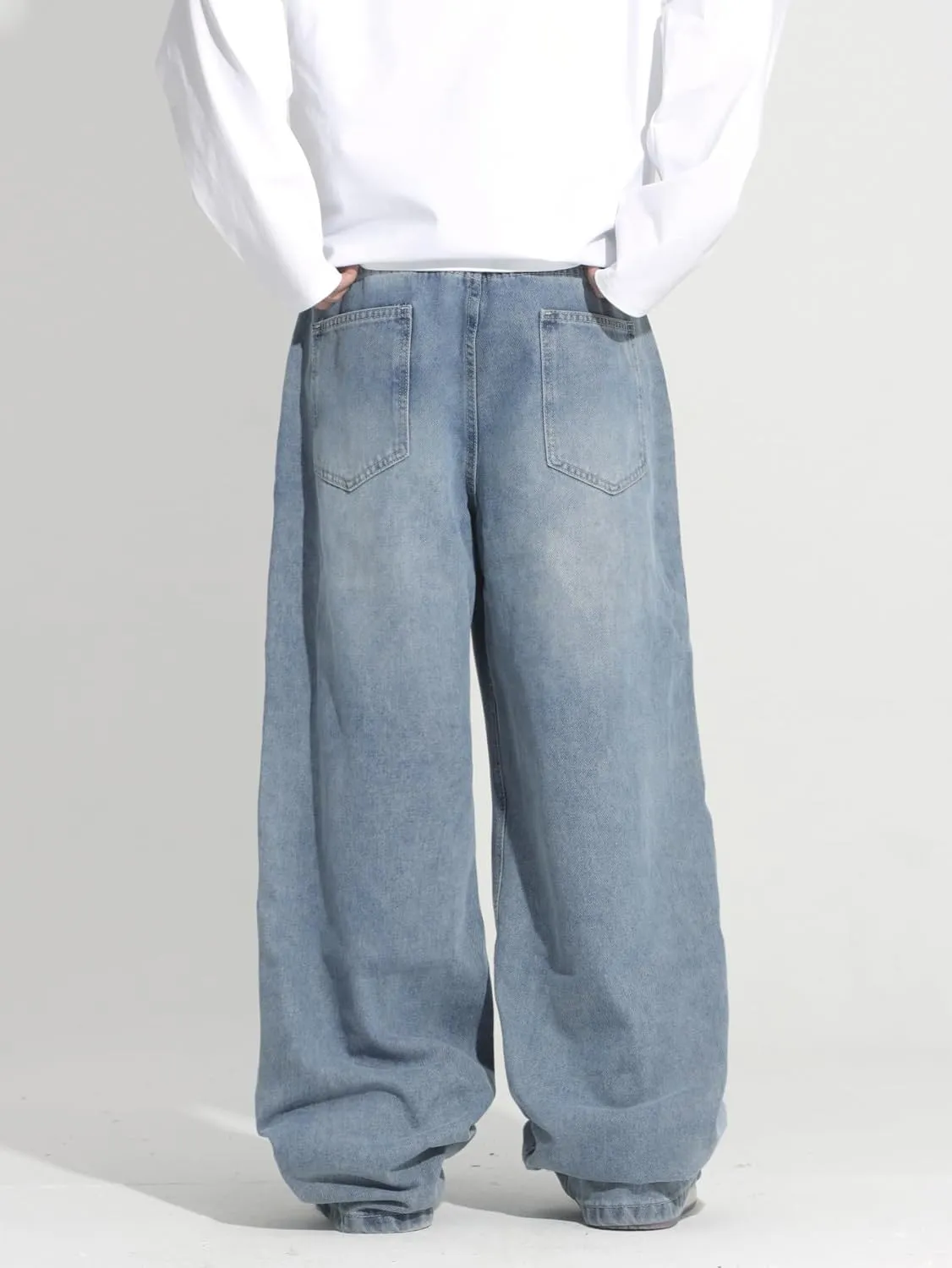 Men's Y2K Hip Hop Street Jeans Gothic Baggy Jeans Wide Leg Denim Pants