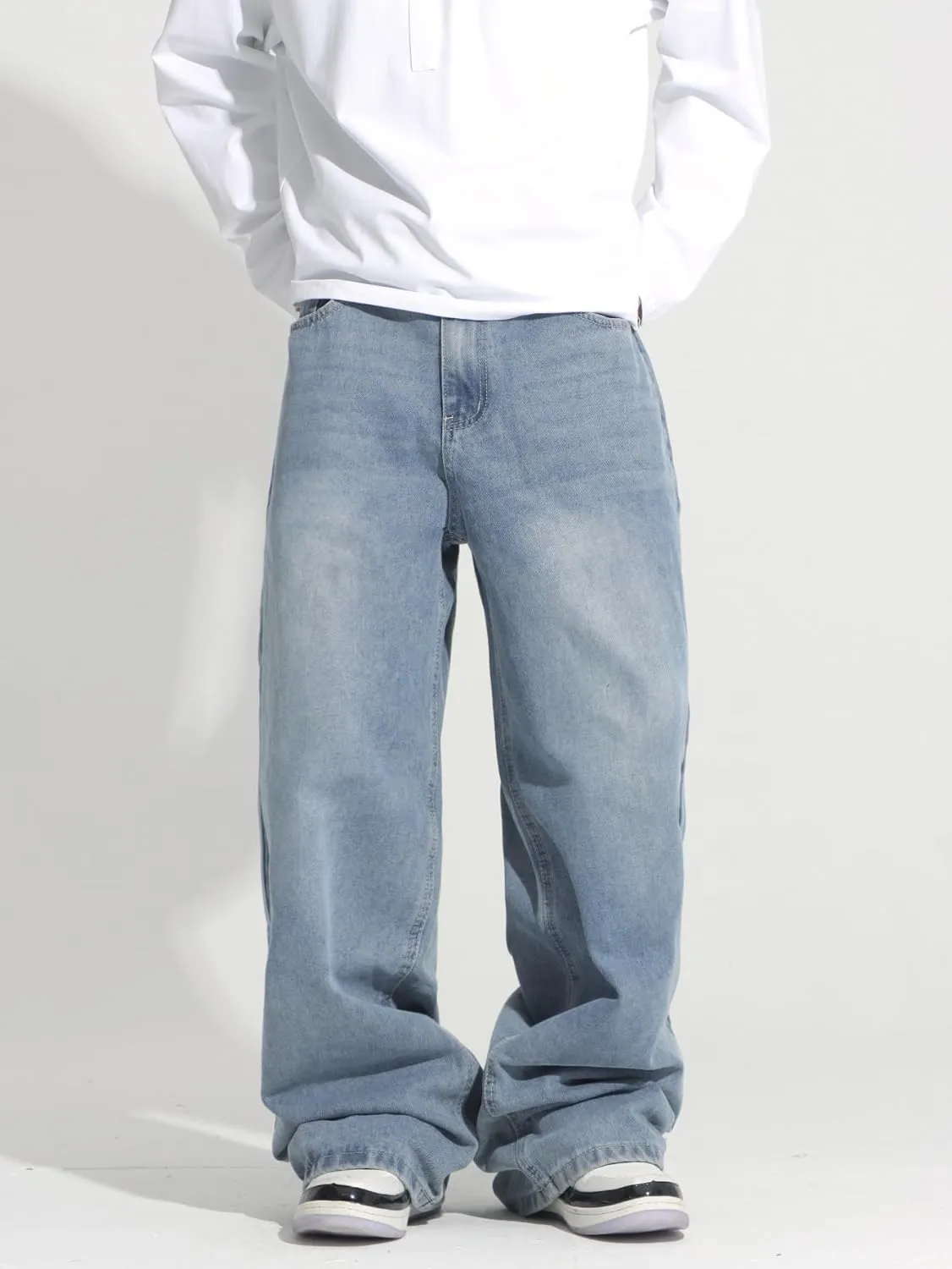 Men's Y2K Hip Hop Street Jeans Gothic Baggy Jeans Wide Leg Denim Pants