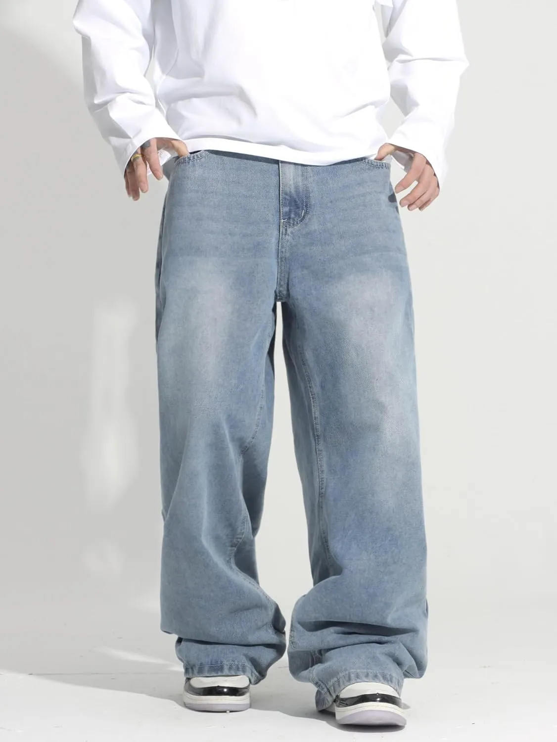 Men's Y2K Hip Hop Street Jeans Gothic Baggy Jeans Wide Leg Denim Pants