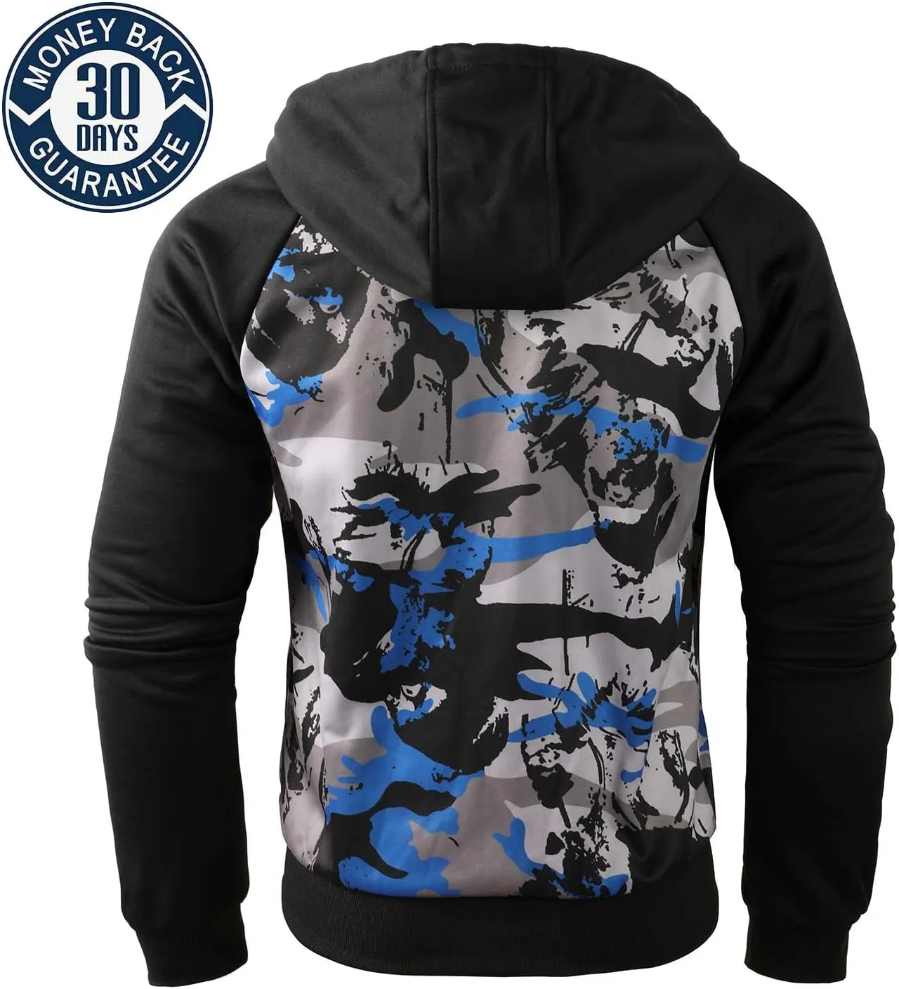 Men's Zip Up Color Block Hoodie Fleece Gym Workout zippered Sweatshirt Fashion Long Sleeve Hooded WIth Pocket