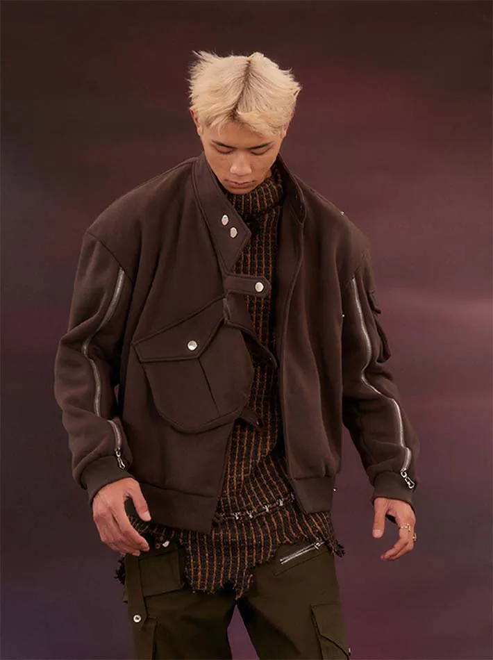 Military Armor Style Sweat Jacket