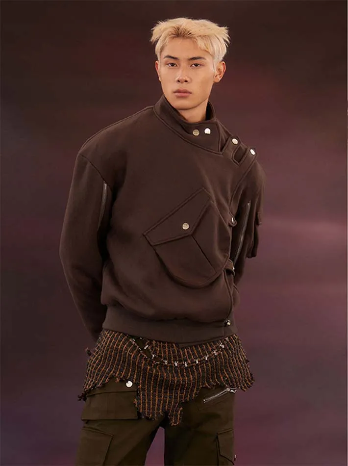 Military Armor Style Sweat Jacket