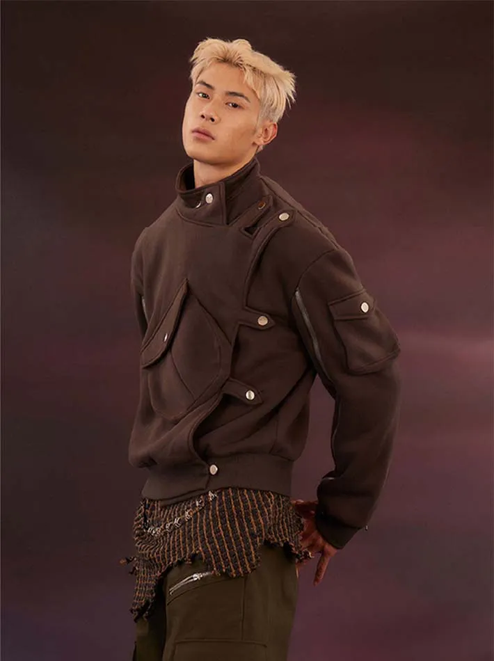 Military Armor Style Sweat Jacket