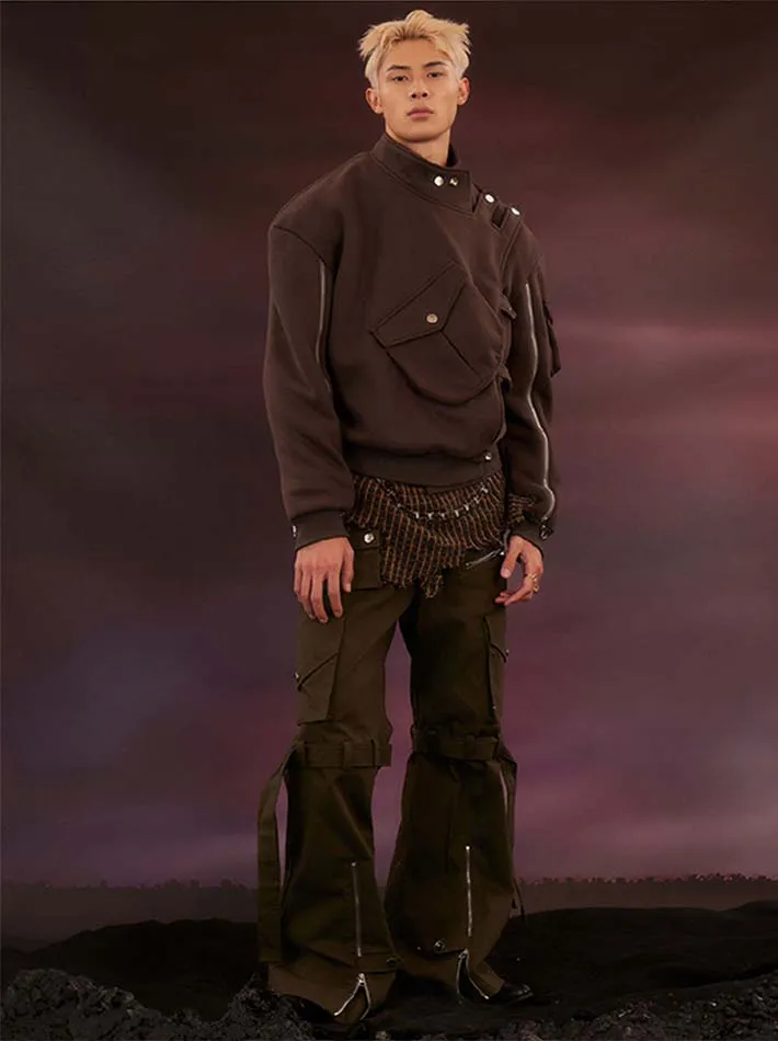 Military Armor Style Sweat Jacket