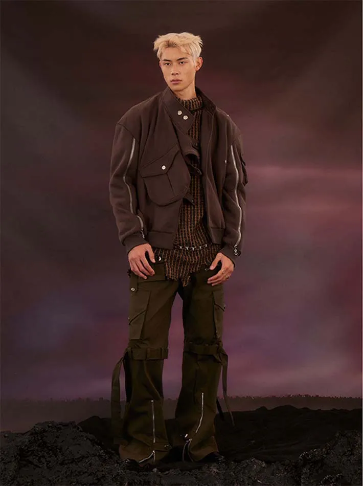 Military Armor Style Sweat Jacket