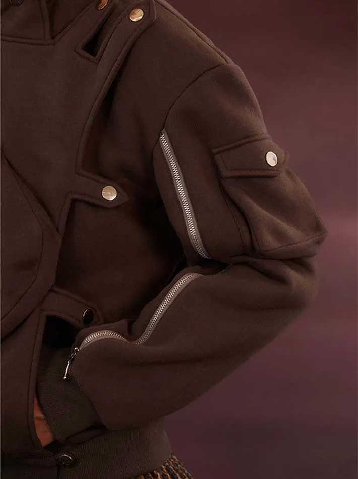 Military Armor Style Sweat Jacket