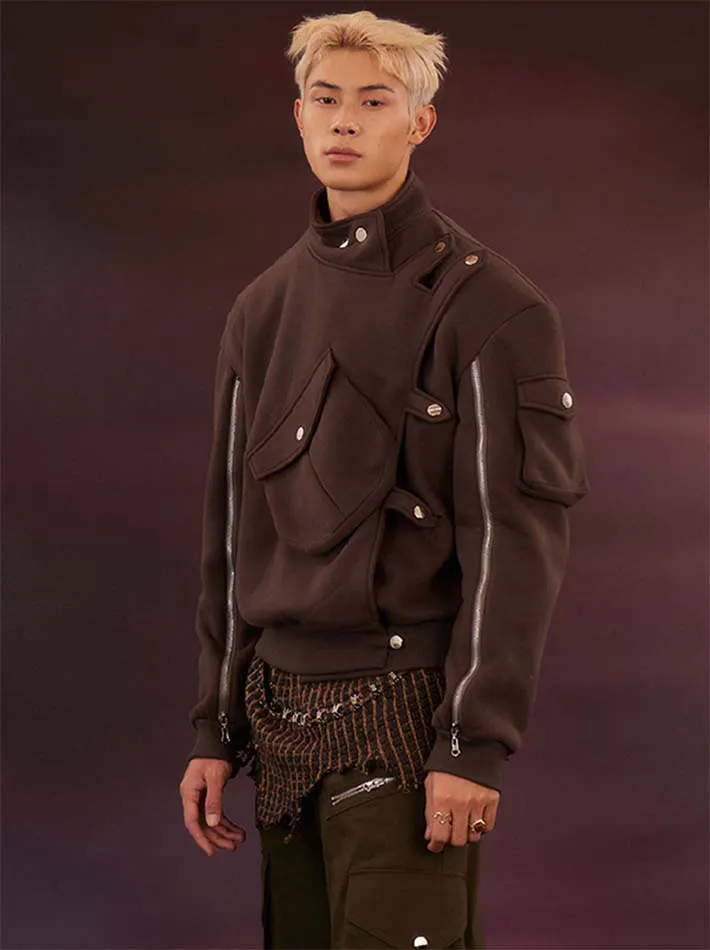 Military Armor Style Sweat Jacket