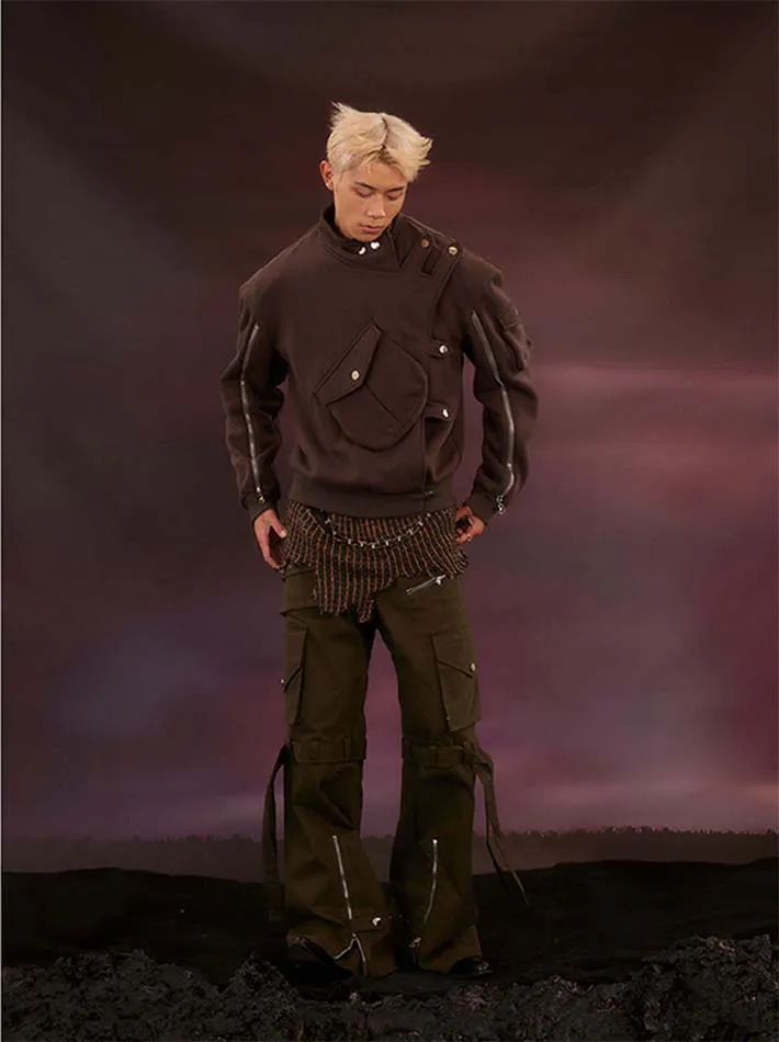 Military Armor Style Sweat Jacket