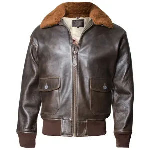 Military Bomber Leather Jacket Mens Airforce Pilot Brown Biker Coat Mens