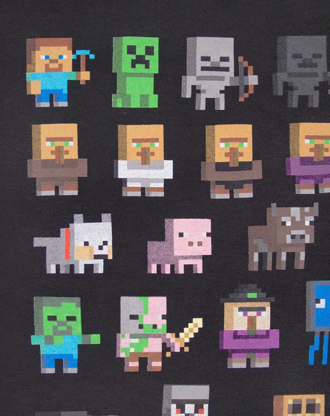 Minecraft Sprites Girl's Black Short Sleeve T-Shirt Kids Gamer Tee