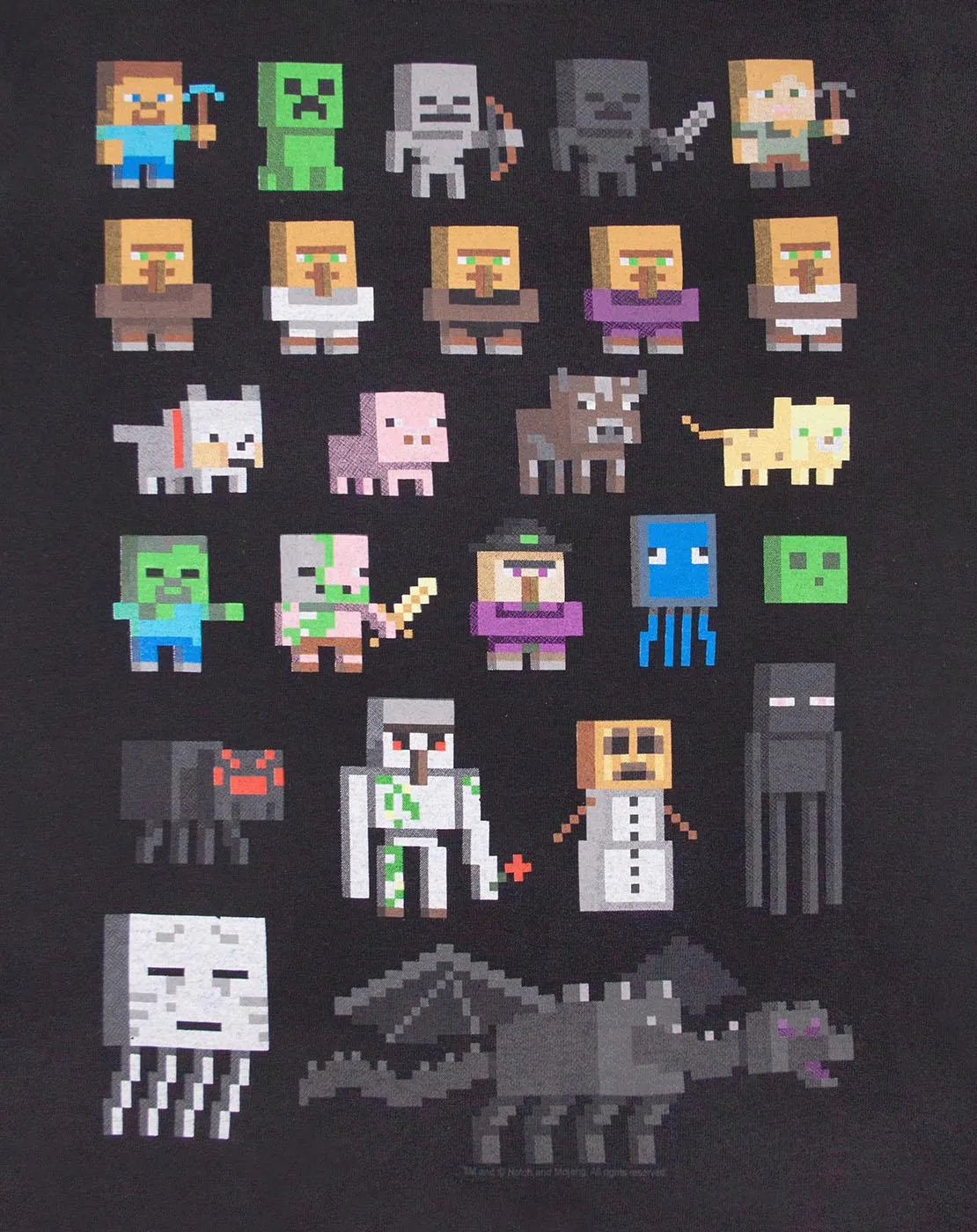 Minecraft Sprites Girl's Black Short Sleeve T-Shirt Kids Gamer Tee
