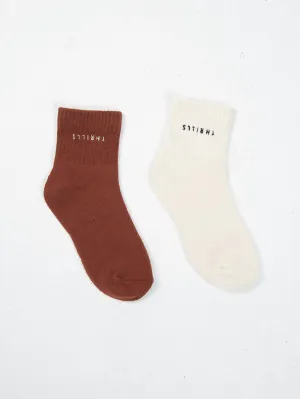 Minimal Thrills 2 Pack Sock - Tofu - Chestnut