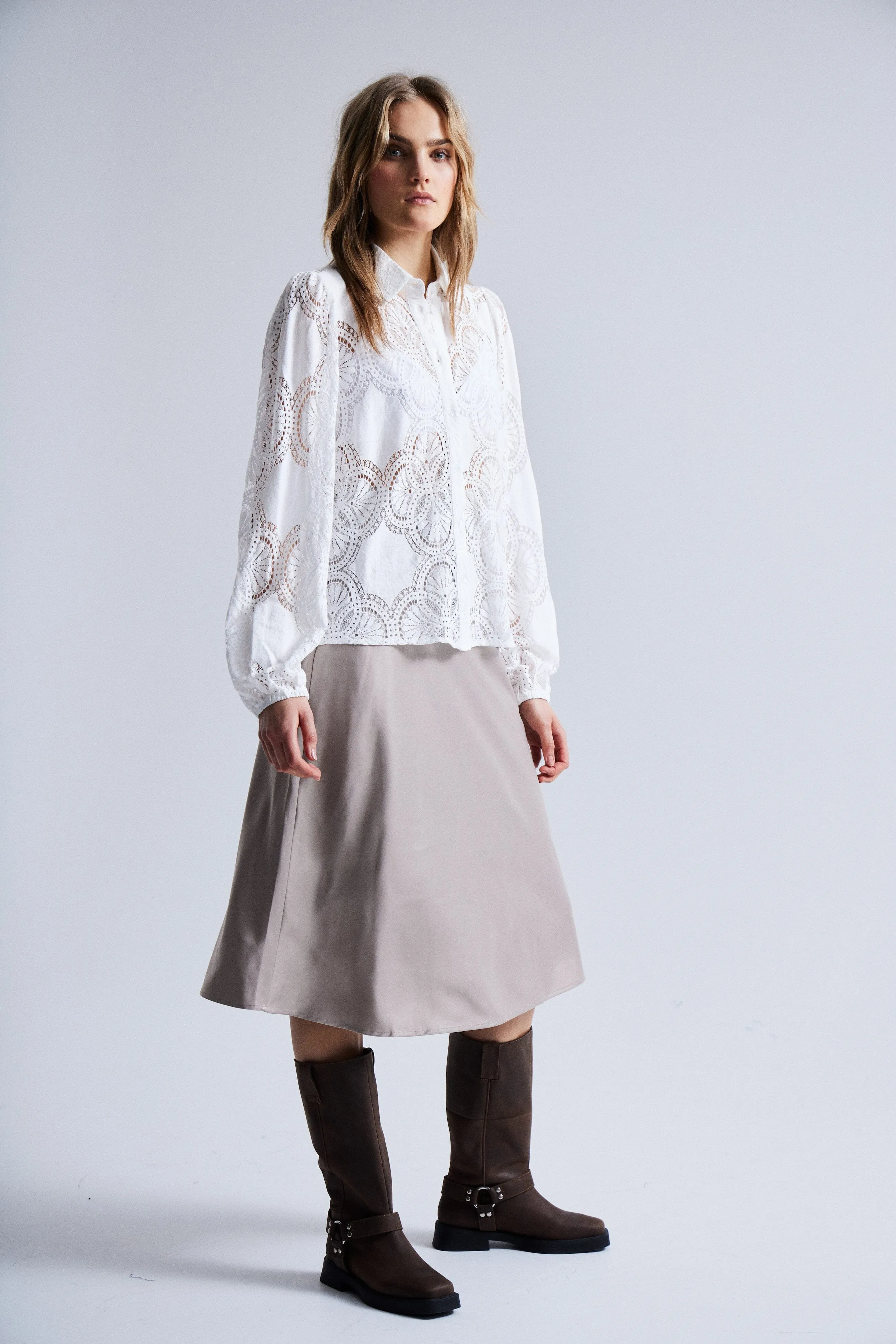MOSS SILKY MIDI SKIRT