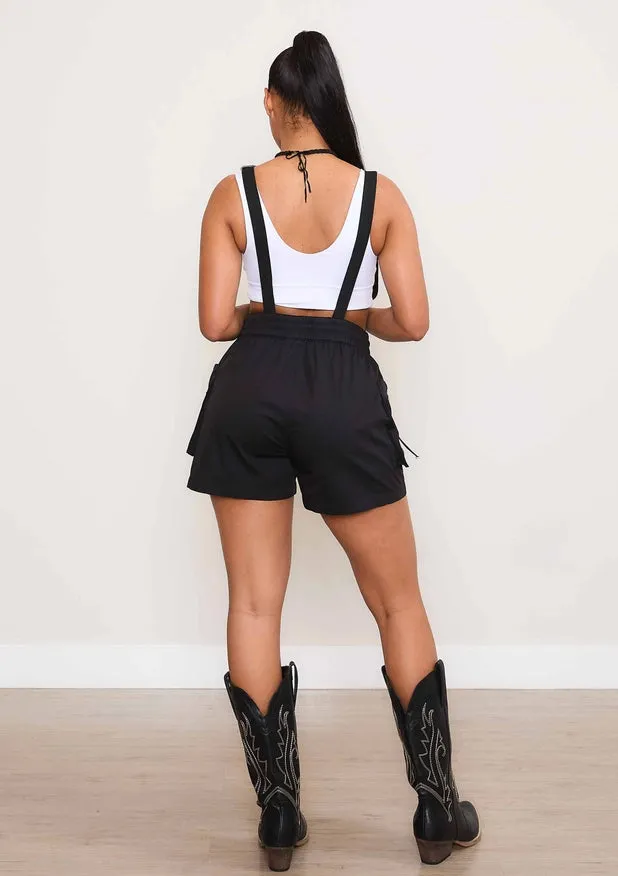 Nylon Dungaree Cargo Shorts