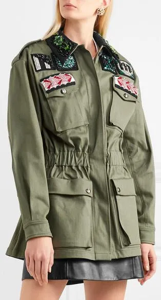 Oversized Embellished Drill Jacket