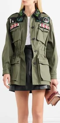 Oversized Embellished Drill Jacket