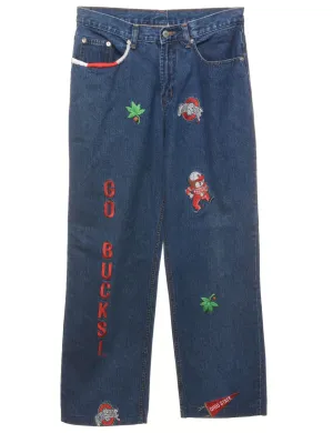 Patchwork Straight Fit Jeans - W30 L28