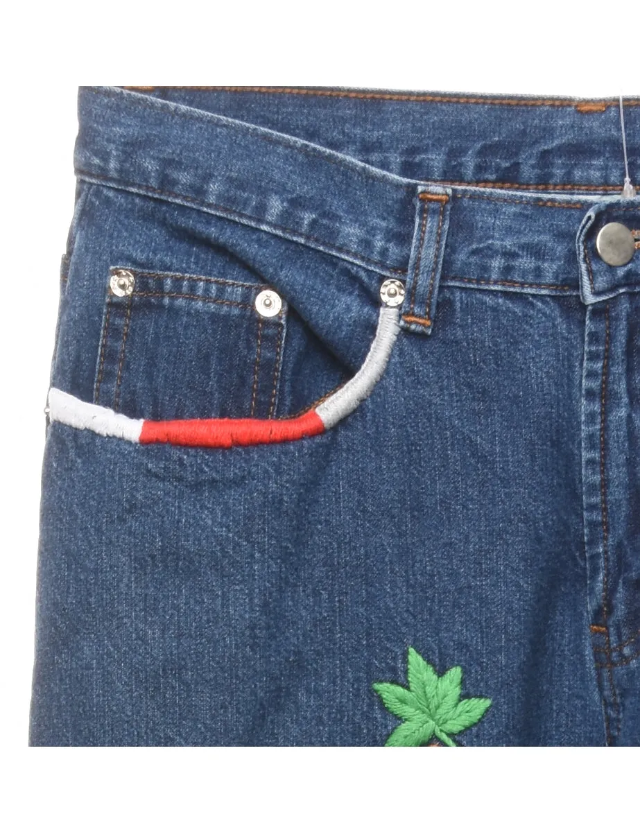 Patchwork Straight Fit Jeans - W30 L28
