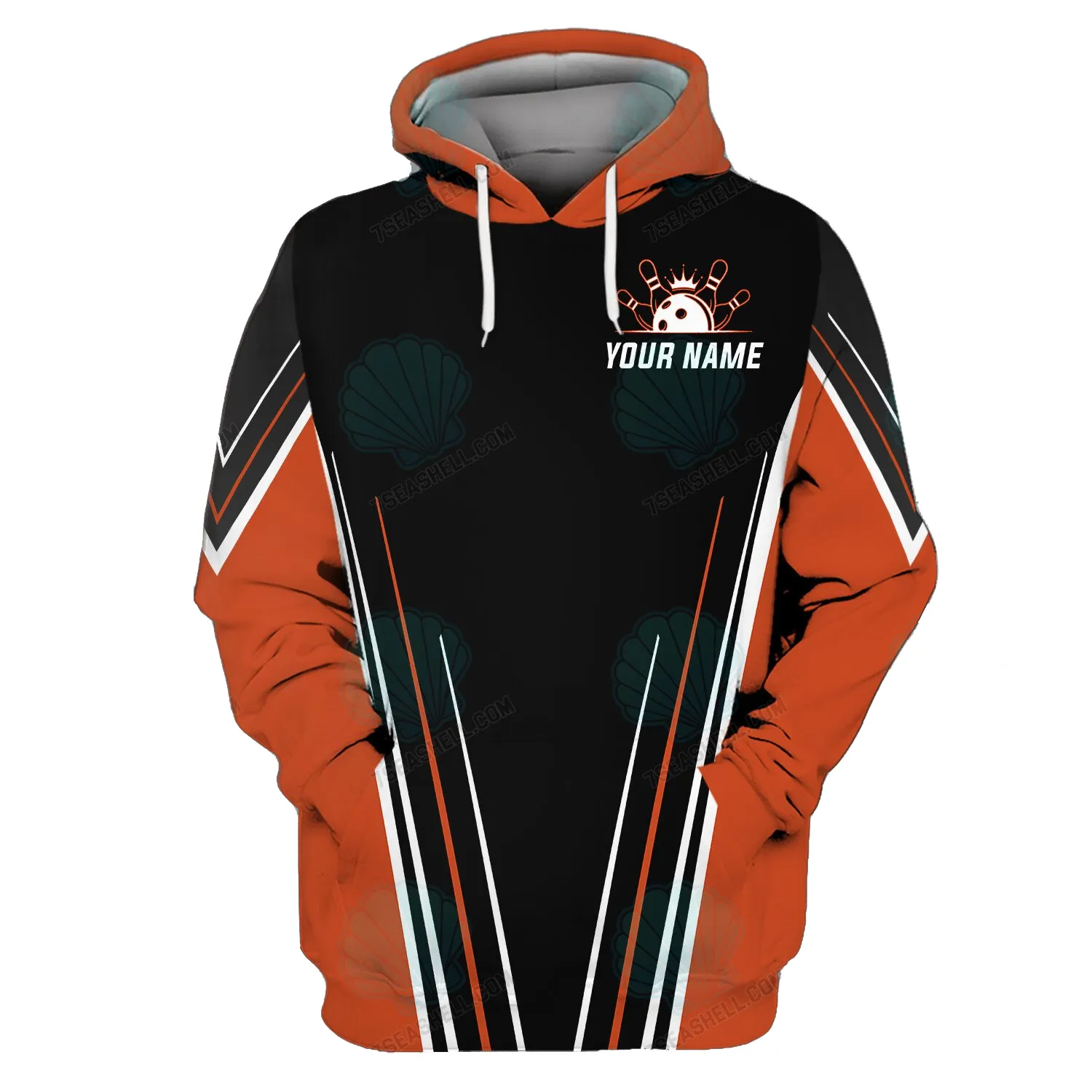 Personalized 3D Orange Bowling For Women, 3D Sweatshirt Hoodie Shirt, Christmas Gift for Bowler
