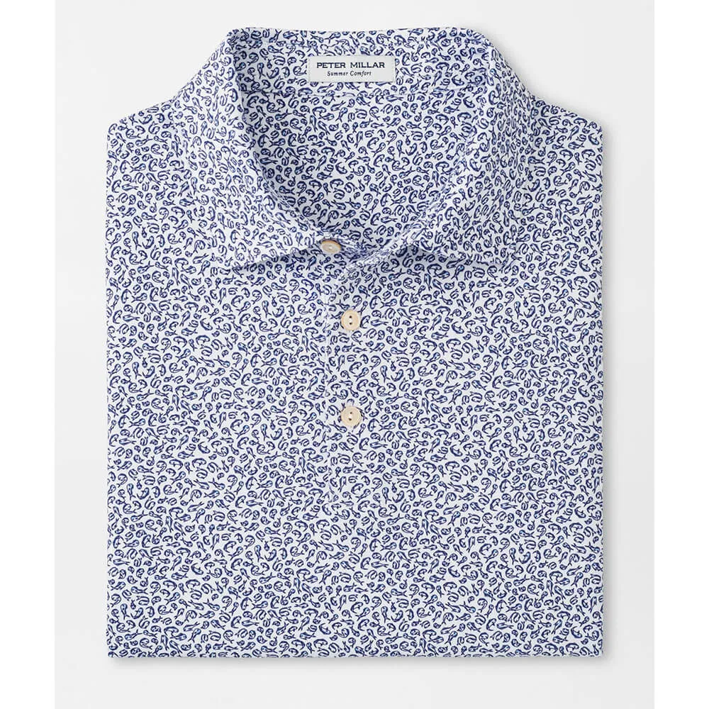 Peter Millar Mahi Mahi Performance Jersey Polo Shirt - White